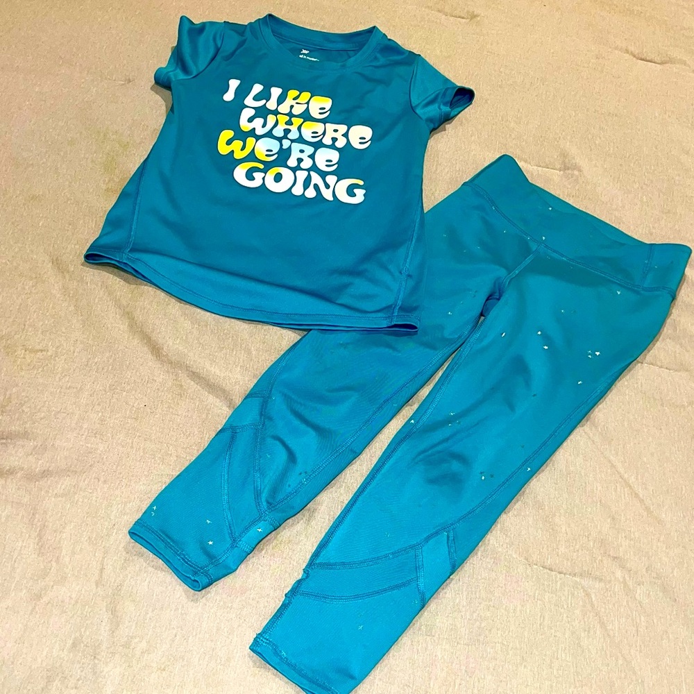All In Motion “I like Where We Are Going” Athletic MATCHING SET Pants and Shirt